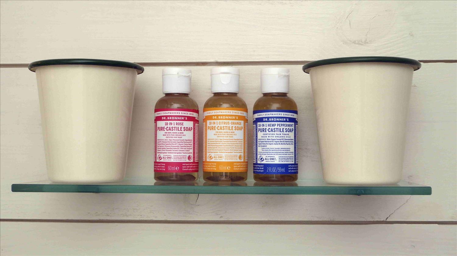 Dr Bronner’s liquid soaps