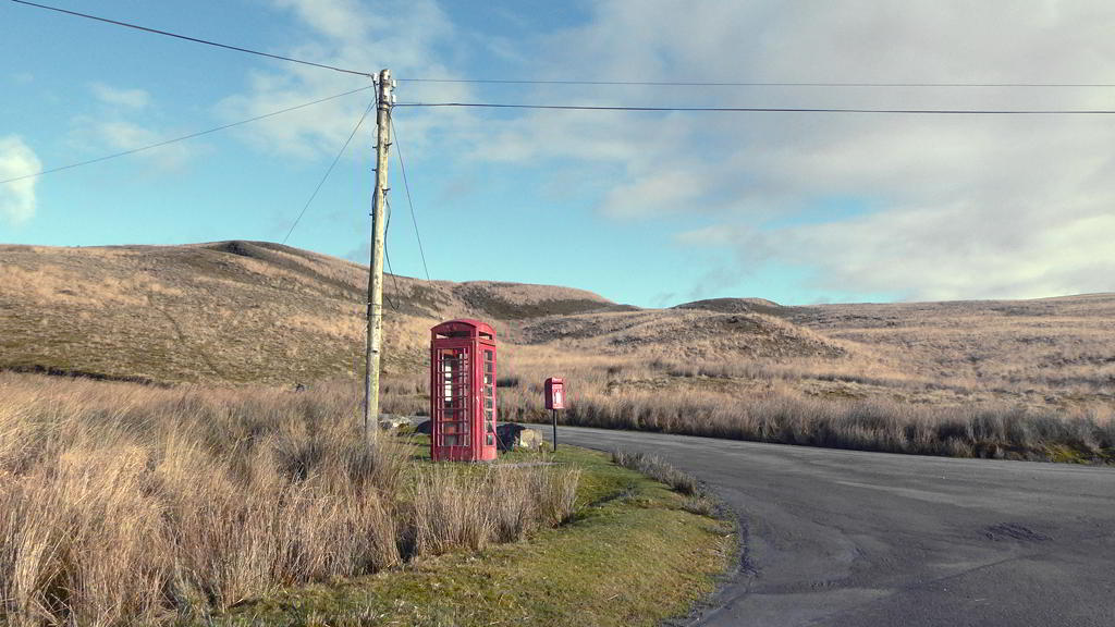 Nantymaen phone box on the Abergwesyn Road